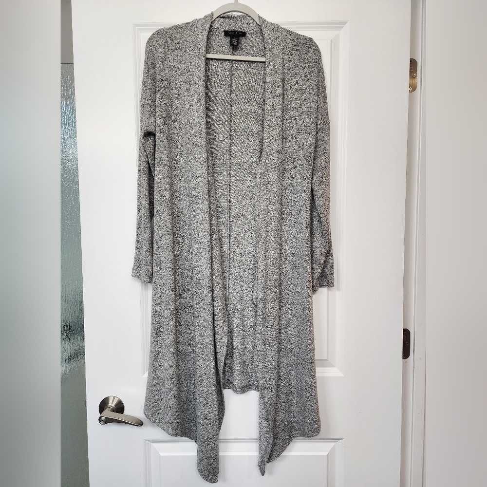 WHBM duster/sweater super soft gray melange. Size S